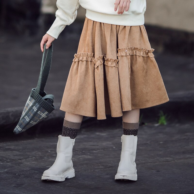 Spring Corduroy Teenage Girls Skirts Autumn Winter Children Clothing Teens Kids Skirt Mother Daughter Clothes,