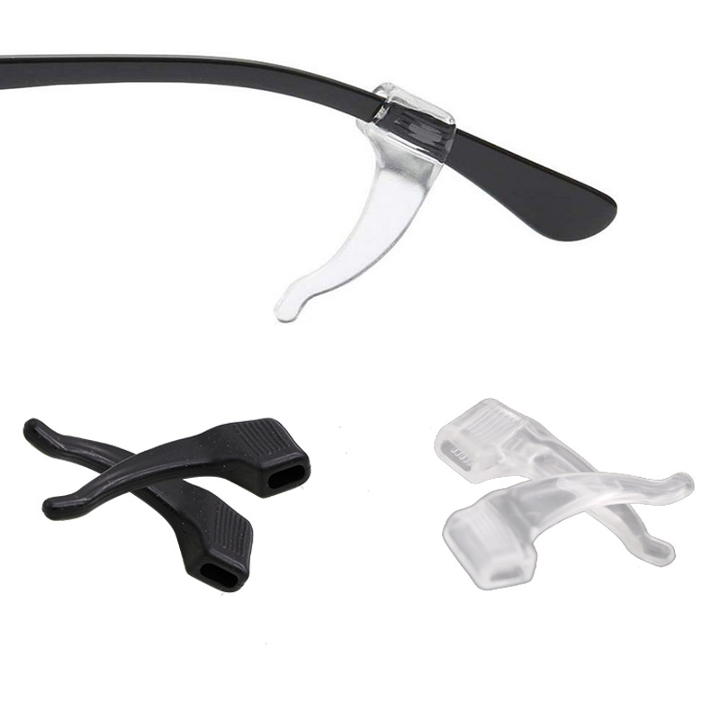 40 Stuks Siliconen Anti-slip Oorhaken Houder voor Bril Zwart/Transparant Elastische Brillen Retainer Houders Brillen accessoires