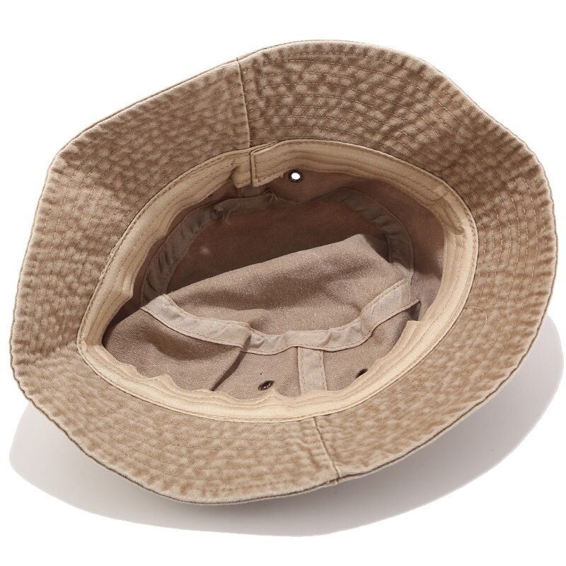 Soild Bucket Hat Unisex Fisherman Hat Old Material Hiking Hat Women Ourdoor Cap Foldable Chapeau Men