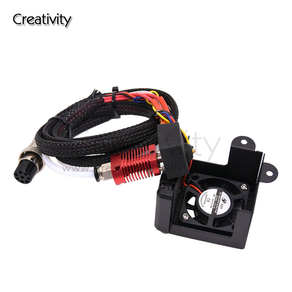 CR-10 Ender3 Nozzle Fan kit 3D Printer Hotend Kit Extruder Kit with 0.4 Nozzle Heating Block Double Fans Cover Air Connections