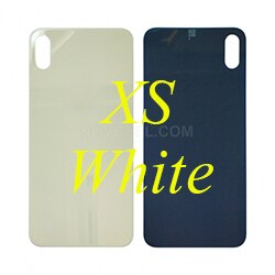 Europe Version Big Hole Back Cover With CE Case Rear Battery Cover For iPhone X Back Glass Replace XS XS MAX Phone Cases Housing: XS White