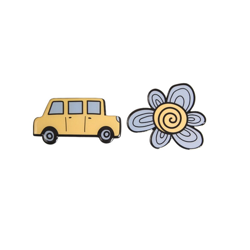 Epoxy Creatieve Magnetische Sticker Decoratieve Kinderen Leuke Koelkast Magneet Set: Car Flower