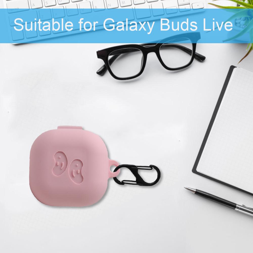 Siliconen hoesje voor galaxy buds live koptelefoonhoesje bluetooth koptelefoonhoesje headset beschermhoesje met haakje