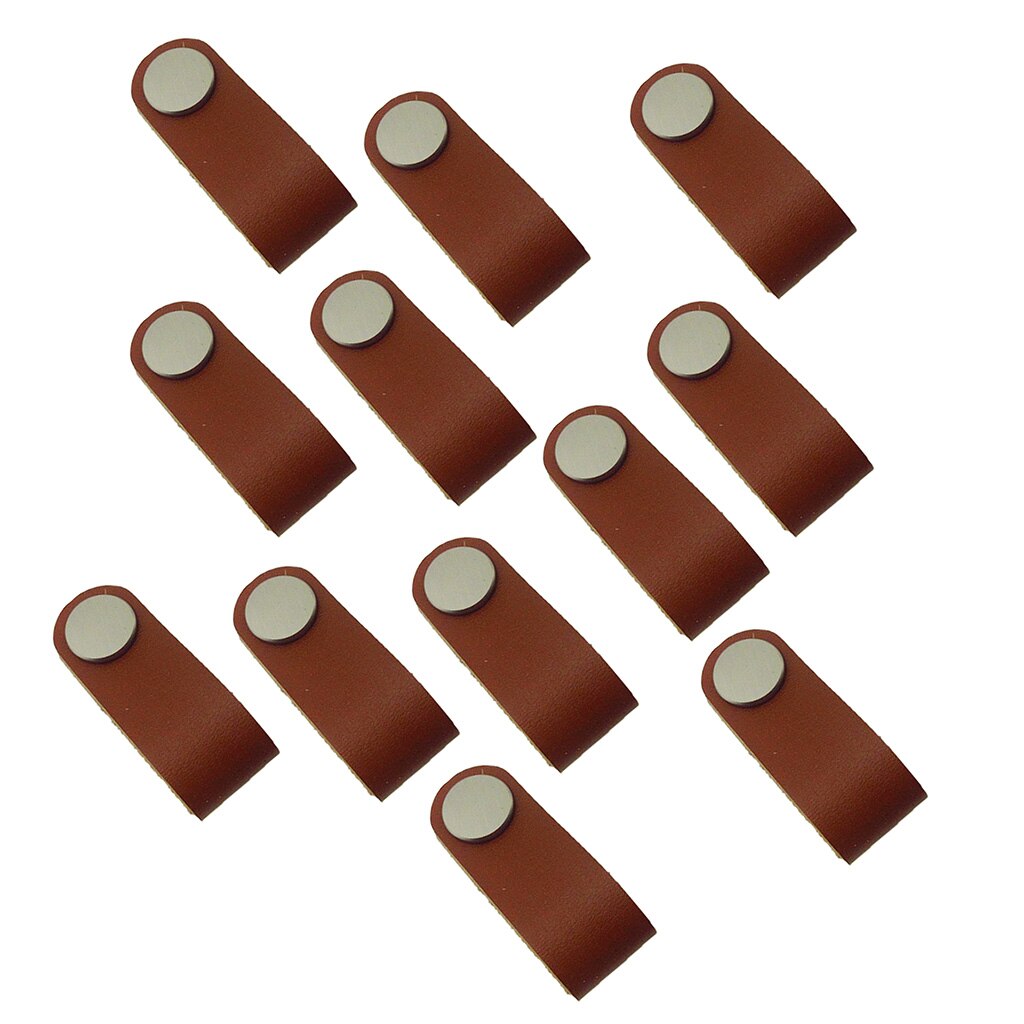12x skåp handtag handgjorda läder byrå lådor knoppar drar dörrhandtag kök puknob netto läder handtag dra ratt