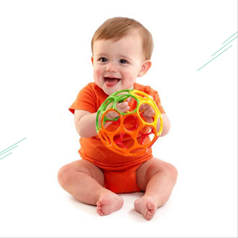 Massaggiagengive giocattolo molle variopinta cava palla campana di mano del giocattolo di sviluppo intellettuale bite mano palla cattura del bambino imparare a prendere dei bambini g