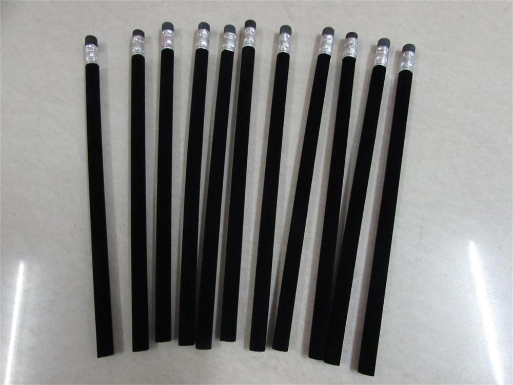 velvet pencil 12pcs wood pencil pencils hotel pencil standard pencil: Black