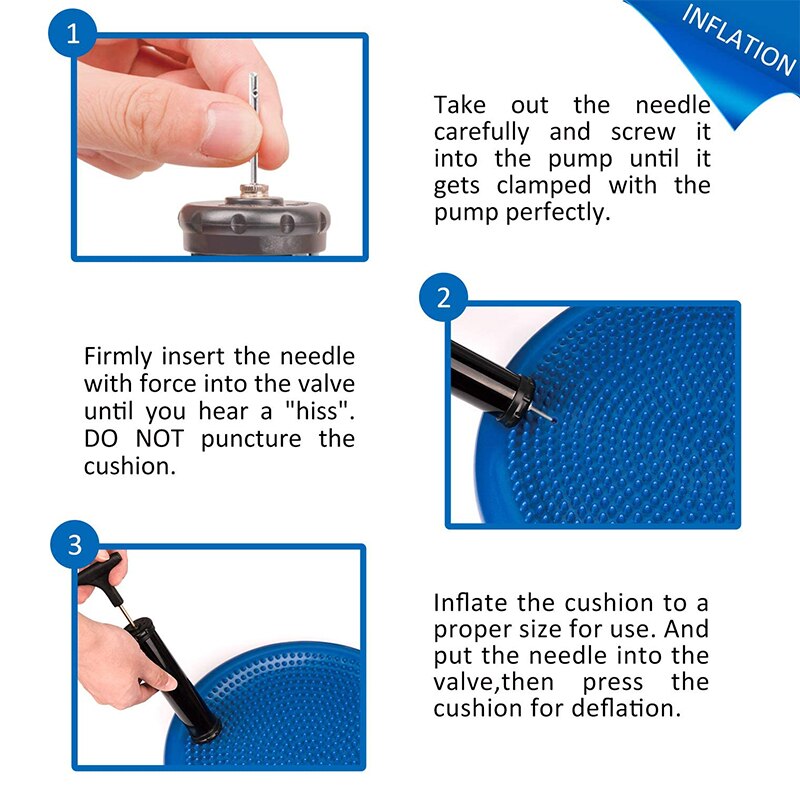 PVC Inflatable Yoga Ball Cushion Balance Pad Massage Fitness Balls Practice Feet Universal Durable Pilates Equipment With Pump