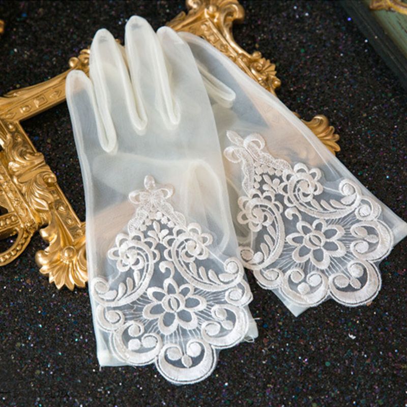 JAWSEU Korte satijnen handschoenen voor dames, elegante