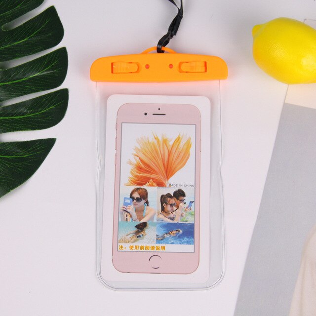 Waterproof Bag Case Universal 6.5 inch Mobile Phone Bag Swim Case Take Photo Under water For iPhone 7 Full Protection Cover Case: TMFSD-orange