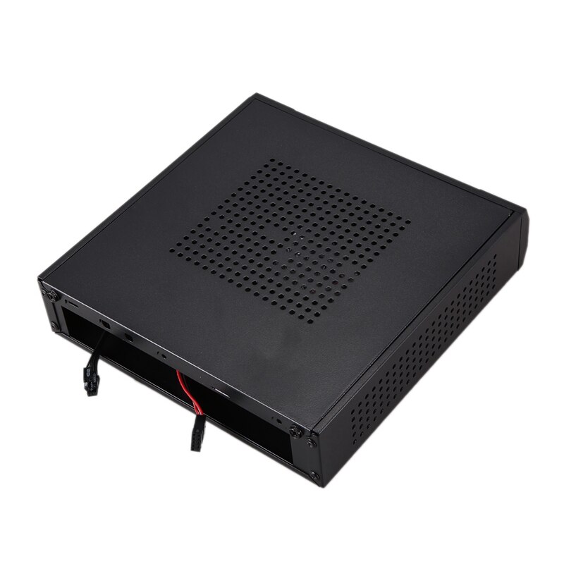 Mini-ITX Slim Small Form Factor Computer Case HTPC Computer Case with 2 x USB2.0 12V 8A Power Adapter US Plug