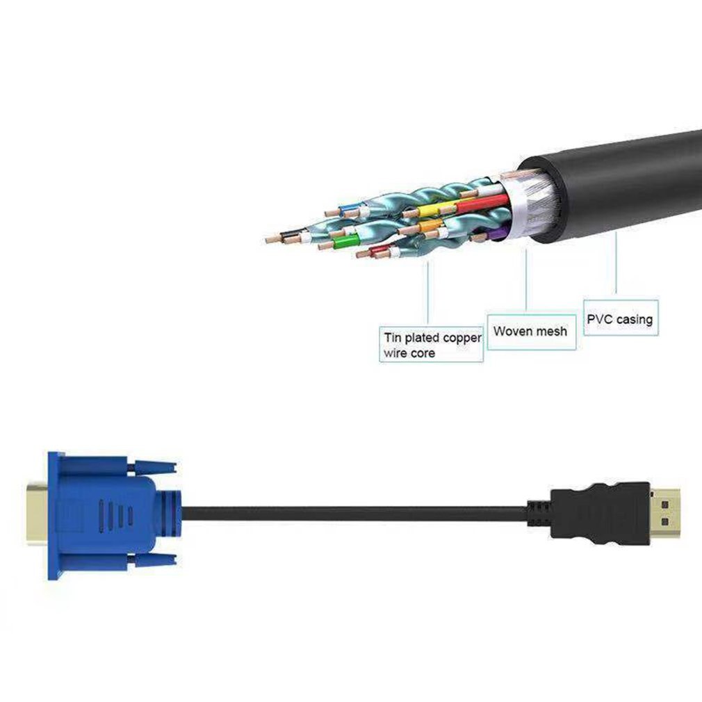 1/1.8/3/5M HDMI Kabel HDMI Zu VGA HD Mit Audio- Adapter Kabel HDMI ZU VGA Kabel