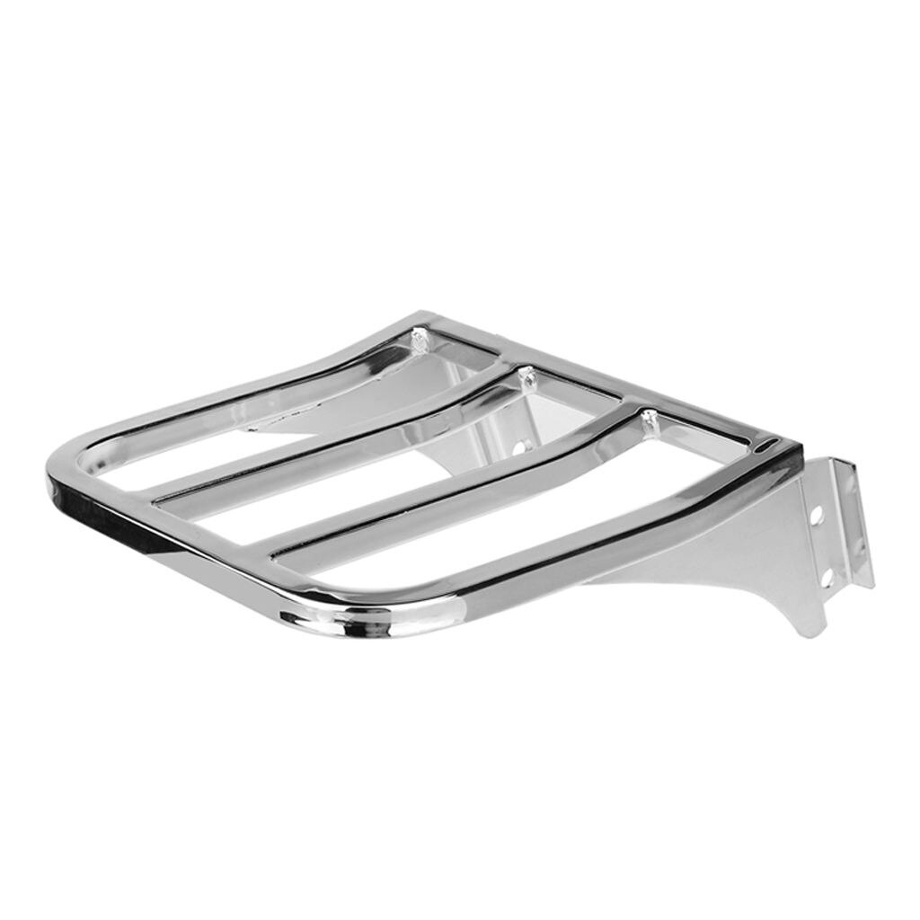 Chrome Motorcycle Trunk Tail Box Luggage Case Top Rack for