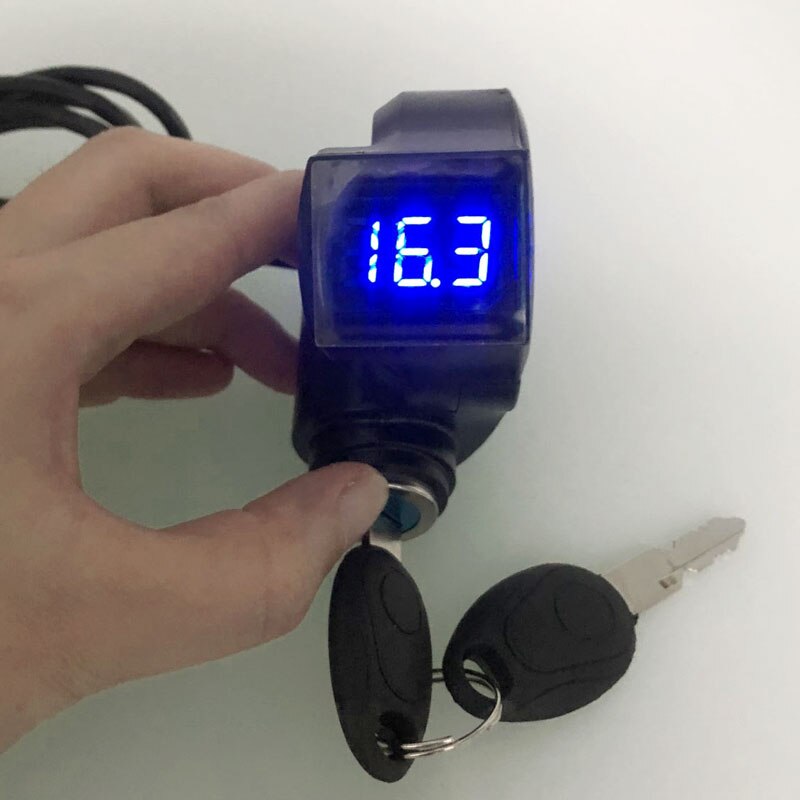 Scooter Led Digitale Display Batterij Voltage Indicator Met Slot/Sleutel Voor Elektrische Fiets Scooter
