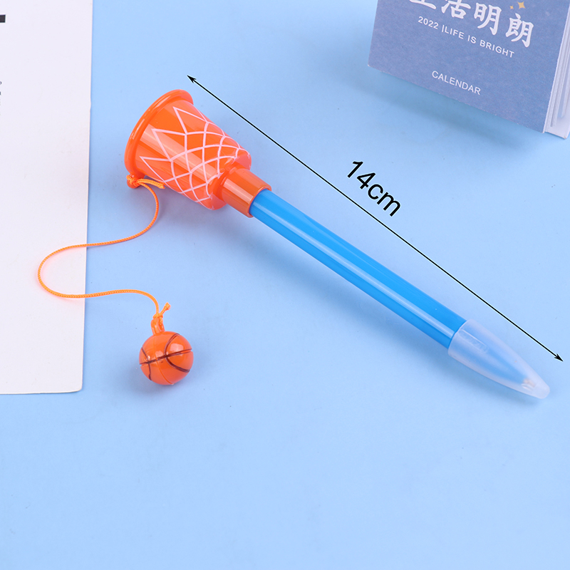 1Pcs Basketbal Hoepel Pen Basketbal Met Blauw/Zwart Refill Kids Basketbal Pen Pen Pad Sport Party Voor Sport