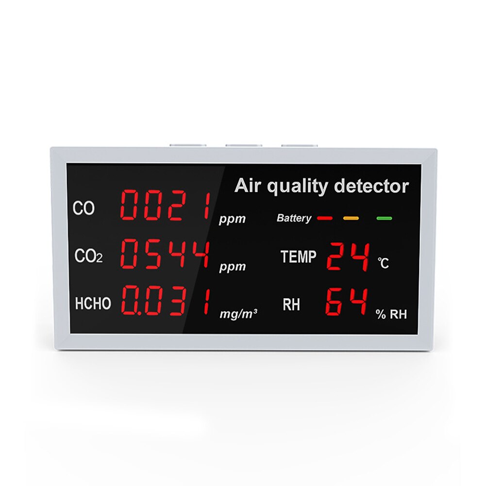 Détecteur multifonction 5 en 1, affichage LED, CO CO2 HCHO, surveillance de la température et de l&#39;humidité, détection rapide, détecteur de de l&#39;air