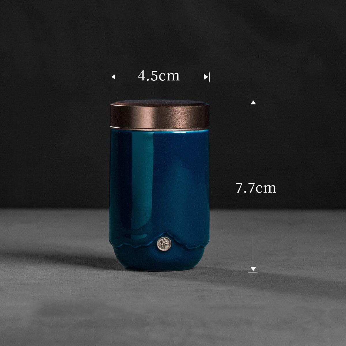 Mini keramisk lugtfri stash jar med låg bærbar rejse te opbevaringsbeholder kan high-end seks farver: Blå