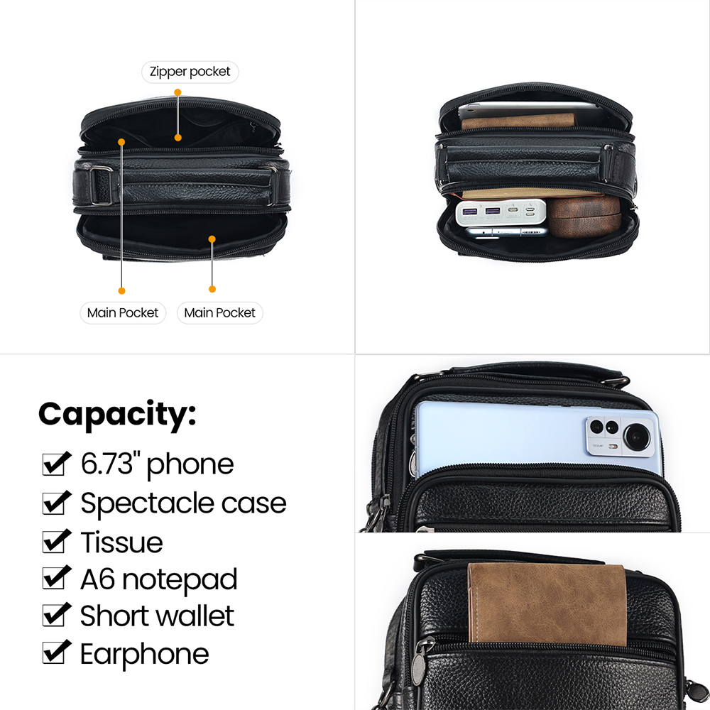 JOYIR hommes en cuir véritable sacs à bandoulière sac de messager pour homme sacs à bandoulière à la décontracté voyage sac à bandoulière sacs à main