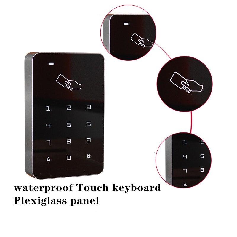 Waterproof Access Control Keypad Outdoor RFID Access Controller Touch Door Opener System Electronic EM4100 125KHz Key Cards