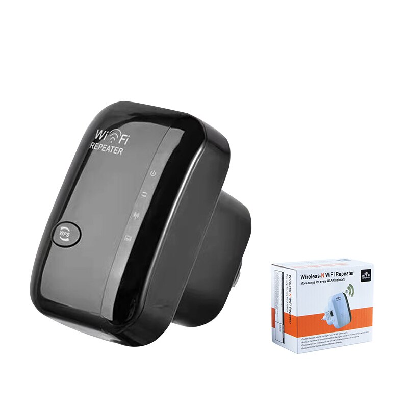 300Mbps WiFi Extender Amplifier Repeater Booster Wi Fi Signal 802.11N Long Range Wireless Wi-Fi Repeator Access Point: US plug / Black with box