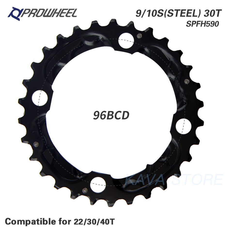 PROWHEEL Round Chainring 64/96/104BCD Mountain Bike Chainwheel 22/24/30/32/40/42/44T Crankset steel al Alloy Tooth plate Parts