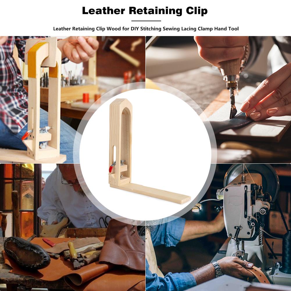 Pinza de retención de cuero de madera, herramientas de costura Artesanal de cuero, pinzas para costura DIY, abrazadera de cordón de costura, herramienta de mano, artesanía de cuero