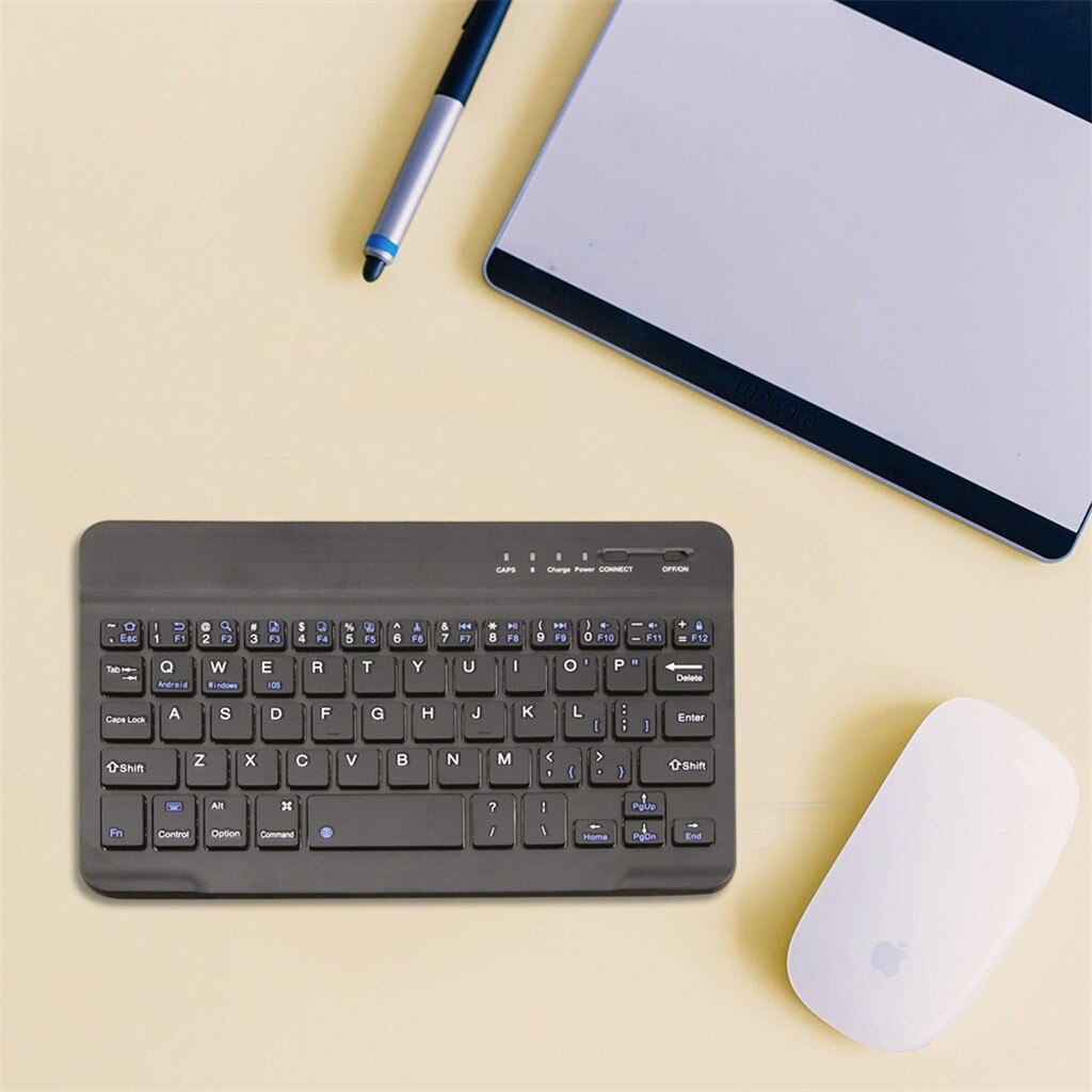 Slim Wireless Bluetooth Keyboard For Imac/ipad Android Phone Laptop Tablet Pc Bluetooth Keyboard With 1pc Charging Cable