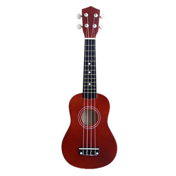 21 Inch Sopraan Ukulele 4 Strings Hawaiian Gitaar Uke + String + Pick Voor Beginners Kid (Zwart): Red brown