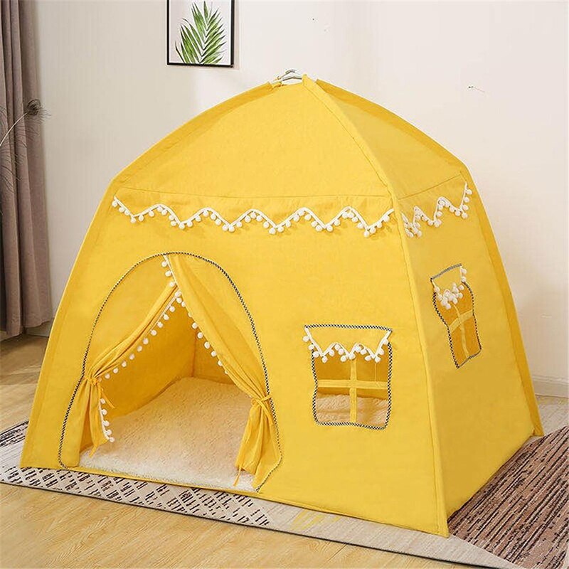 130*100*130cm Kids Indoor Outdoor Castle Princess Tent Bed Little Castle Princess Oversized House Folding Game Birthday: J