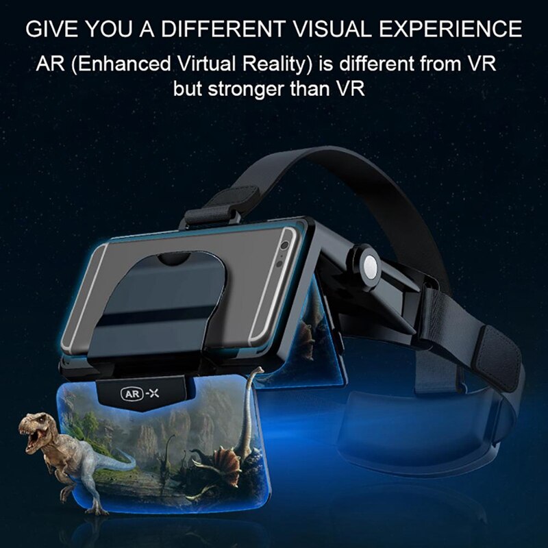 -AR Glasses 3D VR Headphones Virtual Reality 3D Glasses VR Headsets For 4.7-6.3 Inch Phone For FIIT VR AR-X Helmet