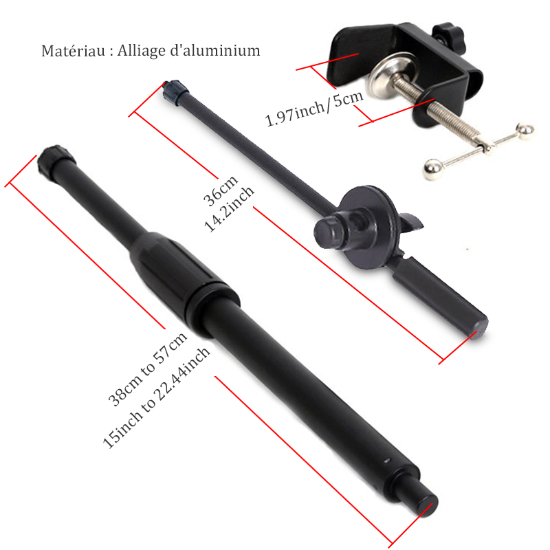 BFOLLOW Overhead Shooting Bracket Desk Clamp Mount for Mobile Phone Tablet DSLR Camera 10 inch Ring Light Video Top Down Stand