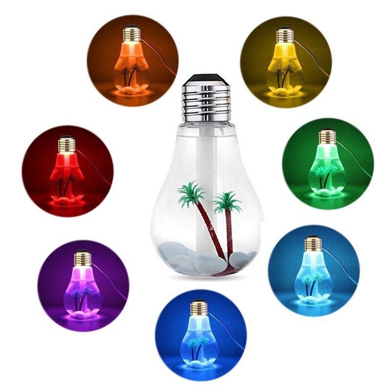 400ML Bulb Essential Oil Humidifier Ultrasonic Diffuser LED Night Light Air Freshener for Aromatherapy diffusers