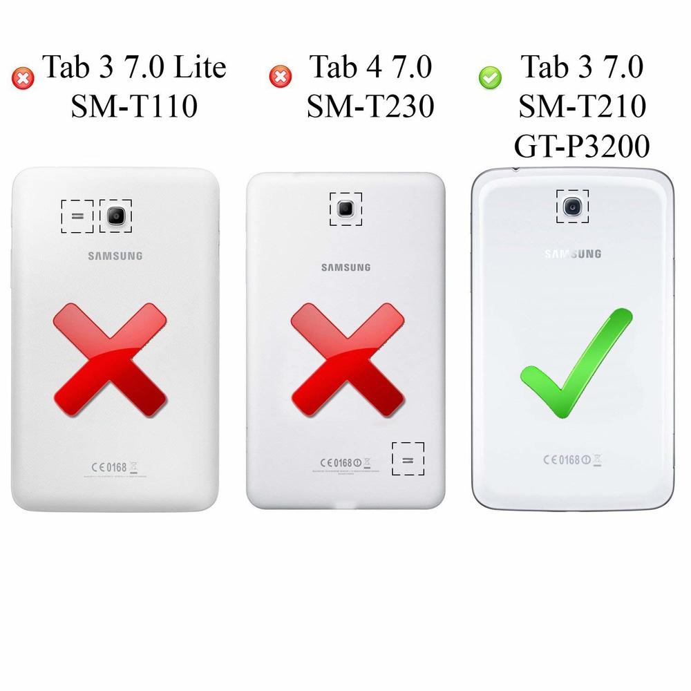 360 Rotation Flip Holder Funda For Galaxy Tab 3 7" SM-T210 T211 P3200 P3210 Case Capa for Samsung Tab3 7.0inch T210 Cover Glass