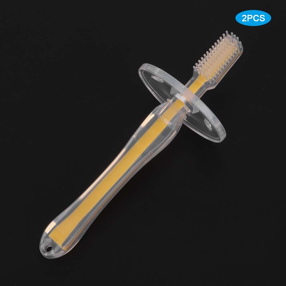 2 Stuks Baby Baby Tandenborstel Zachte Siliconen Tanden Massage Borstel Tanden Schoonmaken Tool Baby 'S Training Tandenborstels Tandheelkundige Zorg