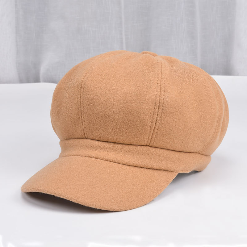 Winter Newsboy Caps Women Newsboy Gatsby Cap Octagonal Baker Peaked Beret Driving Hat Female Hats Painter Tour Cap Fast: Camel