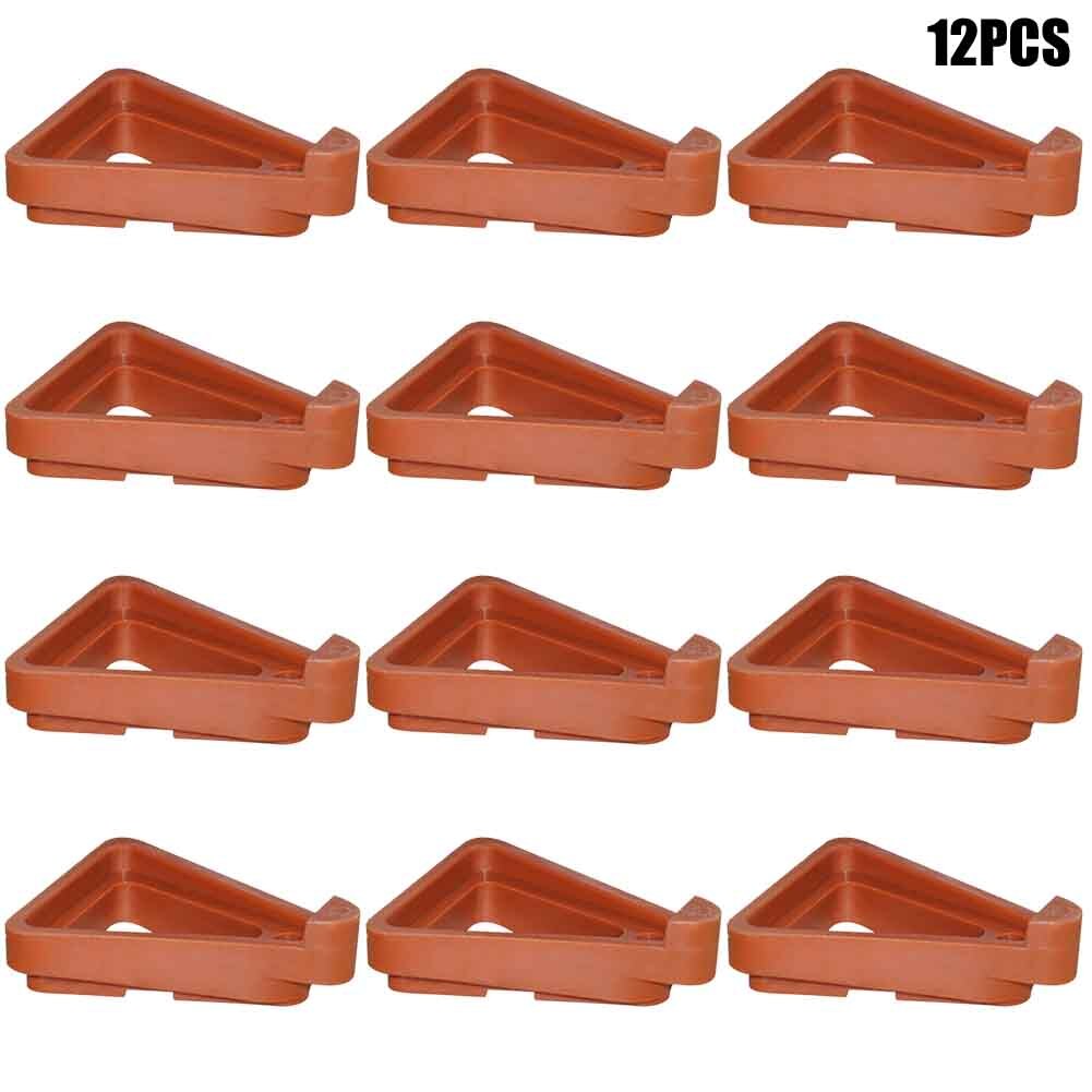 Soporte para maceta de 12 Uds., soporte triangular para macetas de jardín, para interiores y exteriores, elevador Invisible antideslizante para jardín: 7x5.5x2.3cm