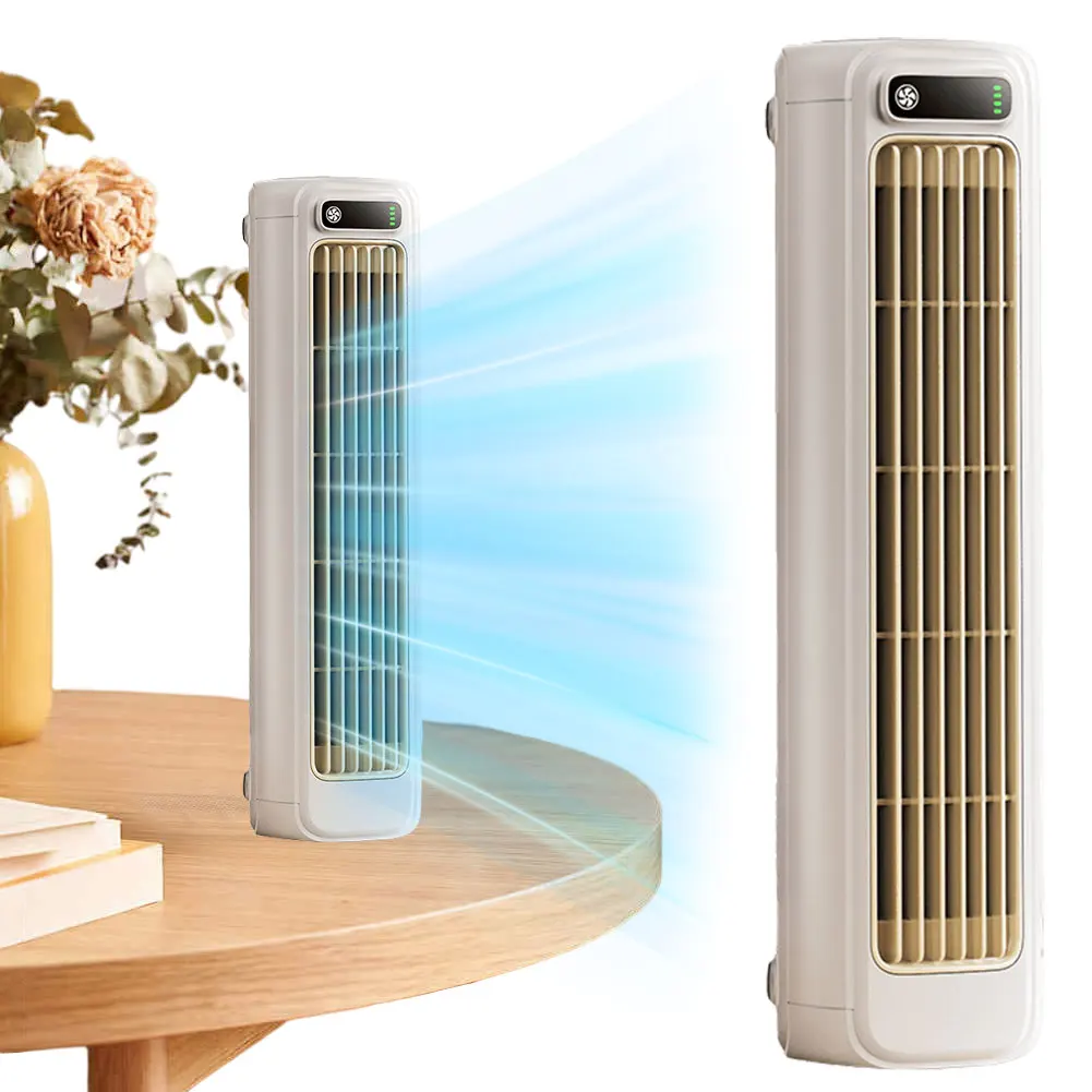 Draagbare Torenventilator Elektrische Ventilator 3 Snelheden Aanpassing Bureauventilator Oplaadbare Windkoeling Stille Muurbevestiging Ventilator Voor Thuiskantoor