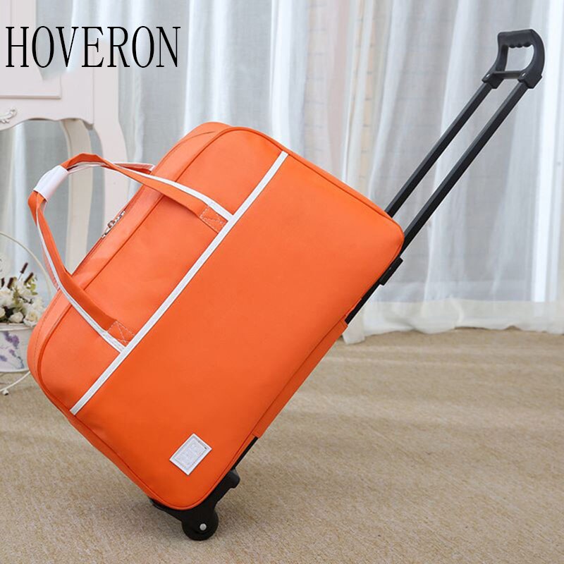 Waterproof Luggage Bag Handbag Thick Style Rolling Suitcase Trolley Luggage Men and Women Travel Bag With Wheels suitcases: Orange / 20"