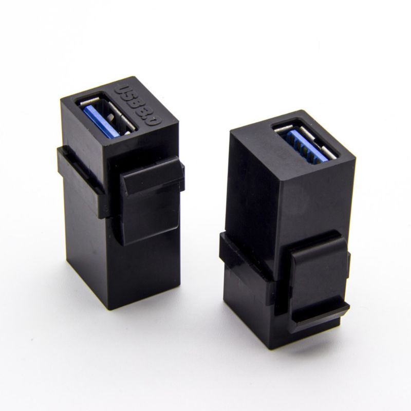 2PCS USB 3.0 A Female to A Female Extension Keystone Jack Coupler Connector Adapter Converter