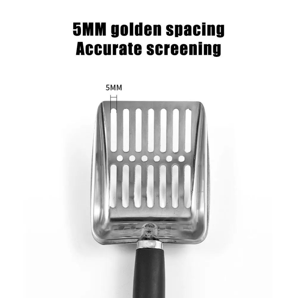 Limpieza de arena para gatos, suministros para limpiar hueces, pala para arena para gatos, herramienta de limpieza para mascotas, productos para mascotas, cuchara de mango largo de Metal