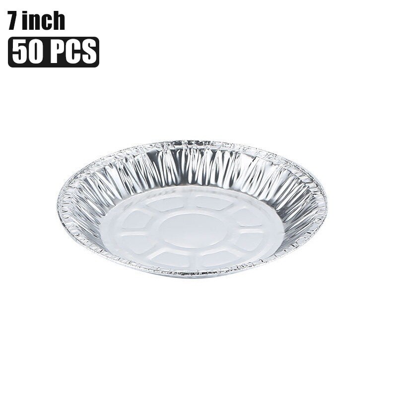 50 stk olietæt aluminiumsfolie blikboks airfryer engangspapir liner non-stick dampkurv køkkenværktøj grill dryp pande bakke: 7 tommer a