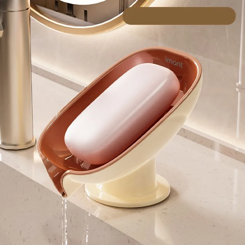 Self Draining Soap Dish Wall Mounted Bathroom Holder Portable Shower Shelf Organizer Non-Slip Bathtub Storage Accessories: light green