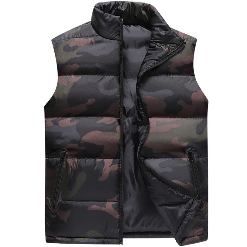 Chaleco de caballero camuflaje para hombre chaqueta sin mangas de invierno hombre Atumn cortavientos chalecos casuales ropa de ajustada XS-6XL 9997