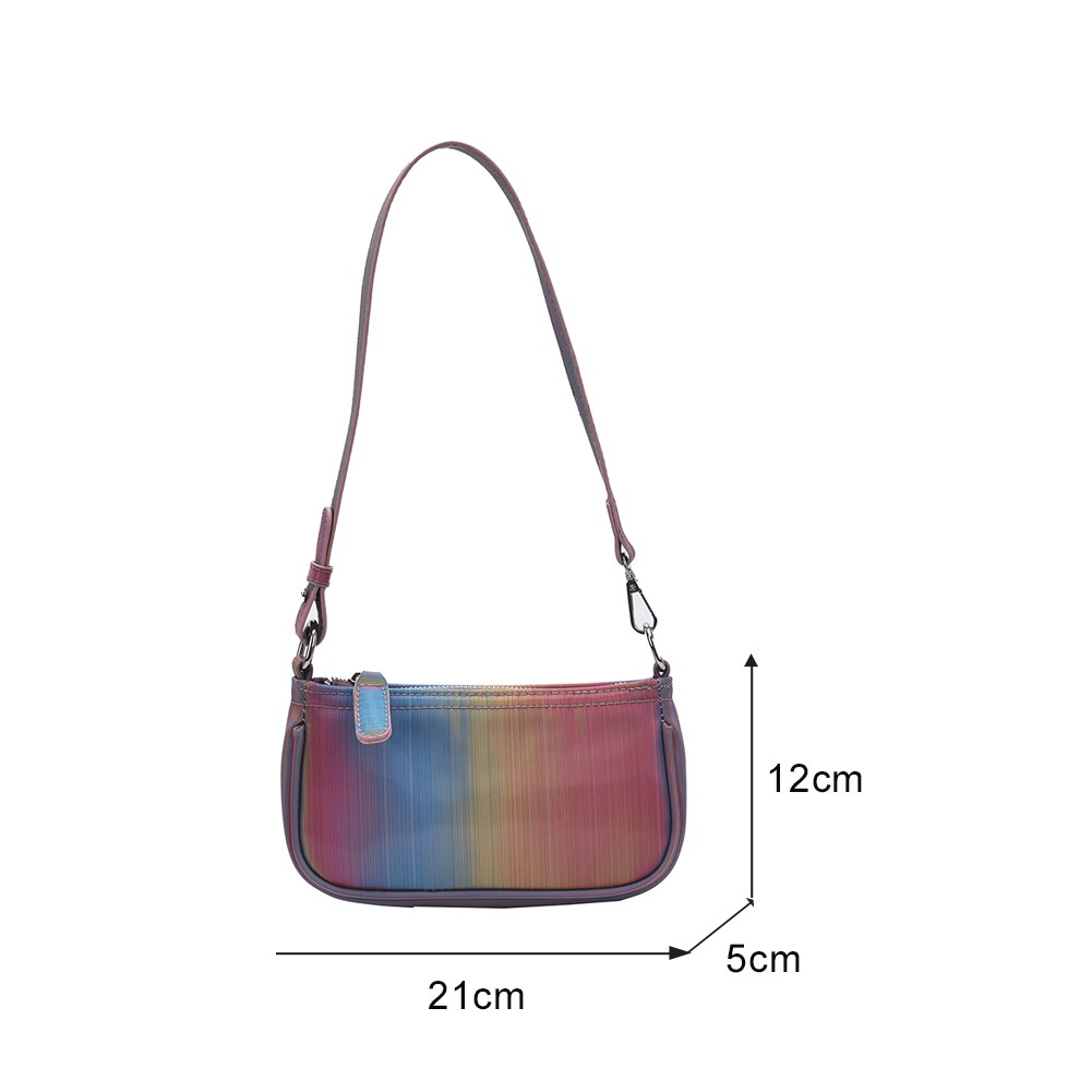 Classic Crossbody Bags for Women Birthday Rainbow Women Handbag Tote Casual PU Leather Small Underarm Shoulder Bag