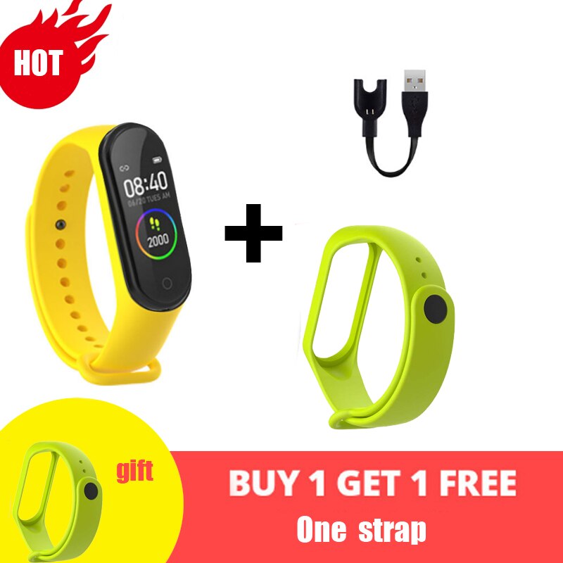 M4 smarte ure sportsarmbånd til kvinder led skærm fitness traker bluetooth vandtætte dameure sportsmærke digitalt ur: 15