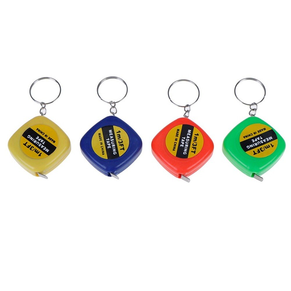 1pc 1m Easy Retractable Ruler Tape Measure Mini Portable Pull Ruler Keychain Automatic Retractable Square Tape Measure
