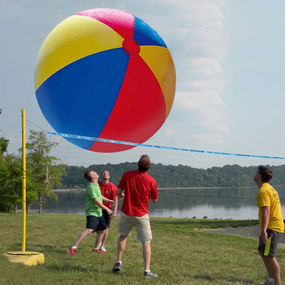 80/100cm aufblasbare strandbälle, groß, dreifarbig, pvc, dickwandig, unterhaltungsball, dekoration, spielzeugball, aufblasbar,  o5 5