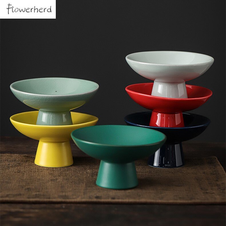 Japanese Ceramic Tea Tray Teaware Kung Fu Tea Set Snack Tray Fruit Tray Serving Tray Tea Ceremony Accessories