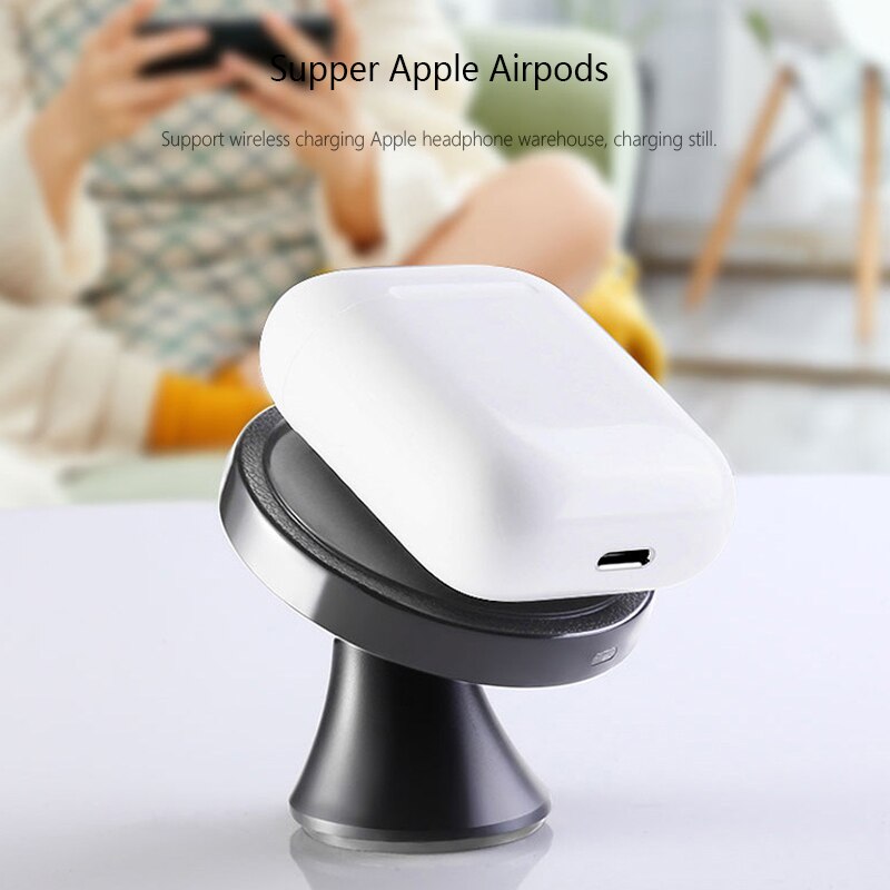 10W Qi Wireless Charger Nano Adsorption Car Stand Holder for iPhone 11Pro Xs Max X 8 Airpods Pro 2 Samsung Wireless Charging