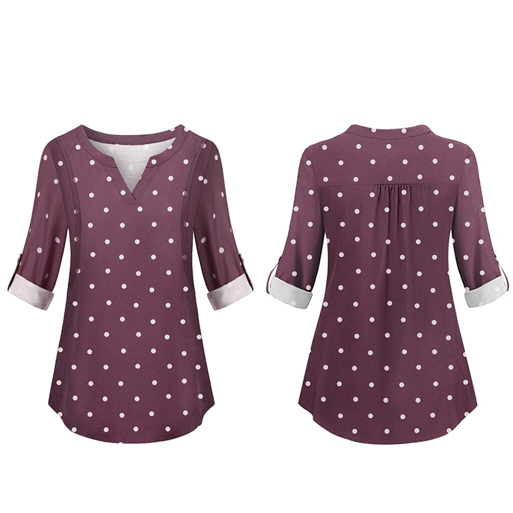 Summer Pregnancy Shirt Plus Size Maternity Clothes Nursing Top Polka Dot Print Breastfeeding Clothes Pregnant Ropa Embarazada