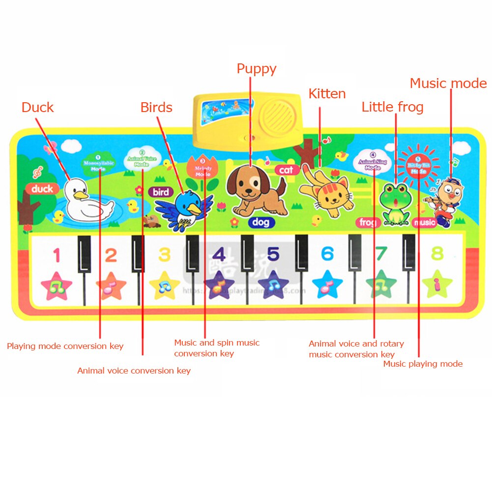 Baby Musical Mat Met Animal Voice Spelen Matten Touch Play Game Musical Tapijt Mat Vroege Educatief Speelgoed Voor Kids
